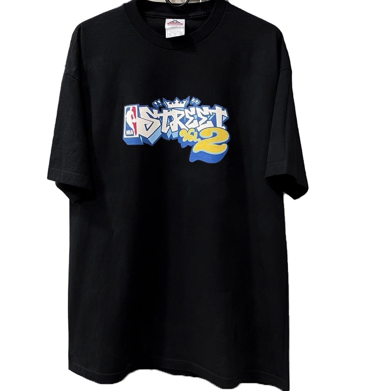 สีขาว a แขนสั้นลําลอง ผ้าฝ้ายแท้ ทรงหลวม ลาย Earthman Earthman Street สไตล์อเมริกัน เรโทร สําหรับผู้