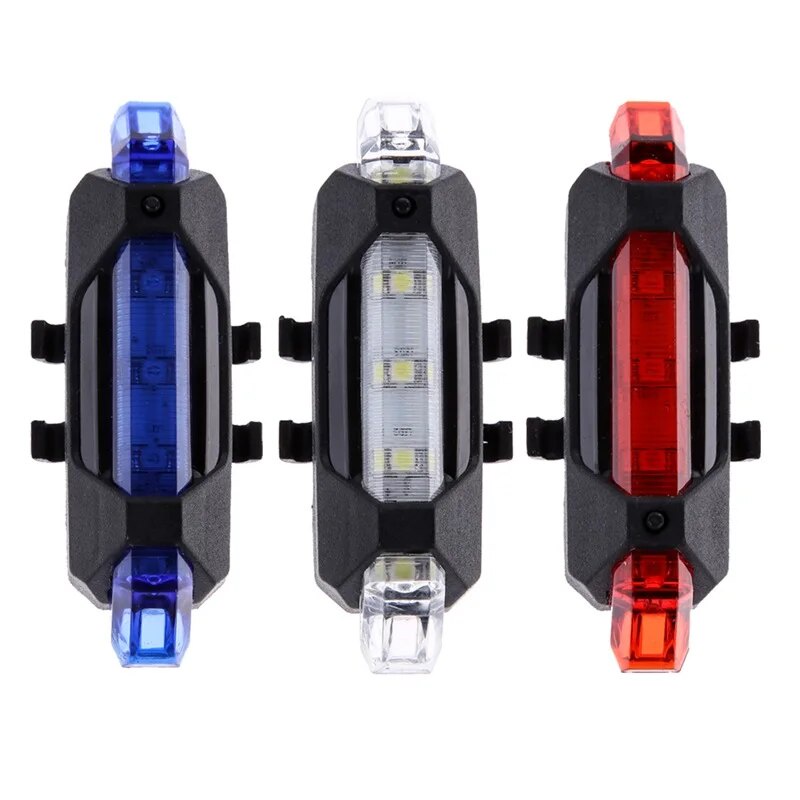 USB Rechargeable Waterproof Mountain Bike Lamp Warning Cycling Taillight Bike LED Headlight Tail Light for Electric Scoo
