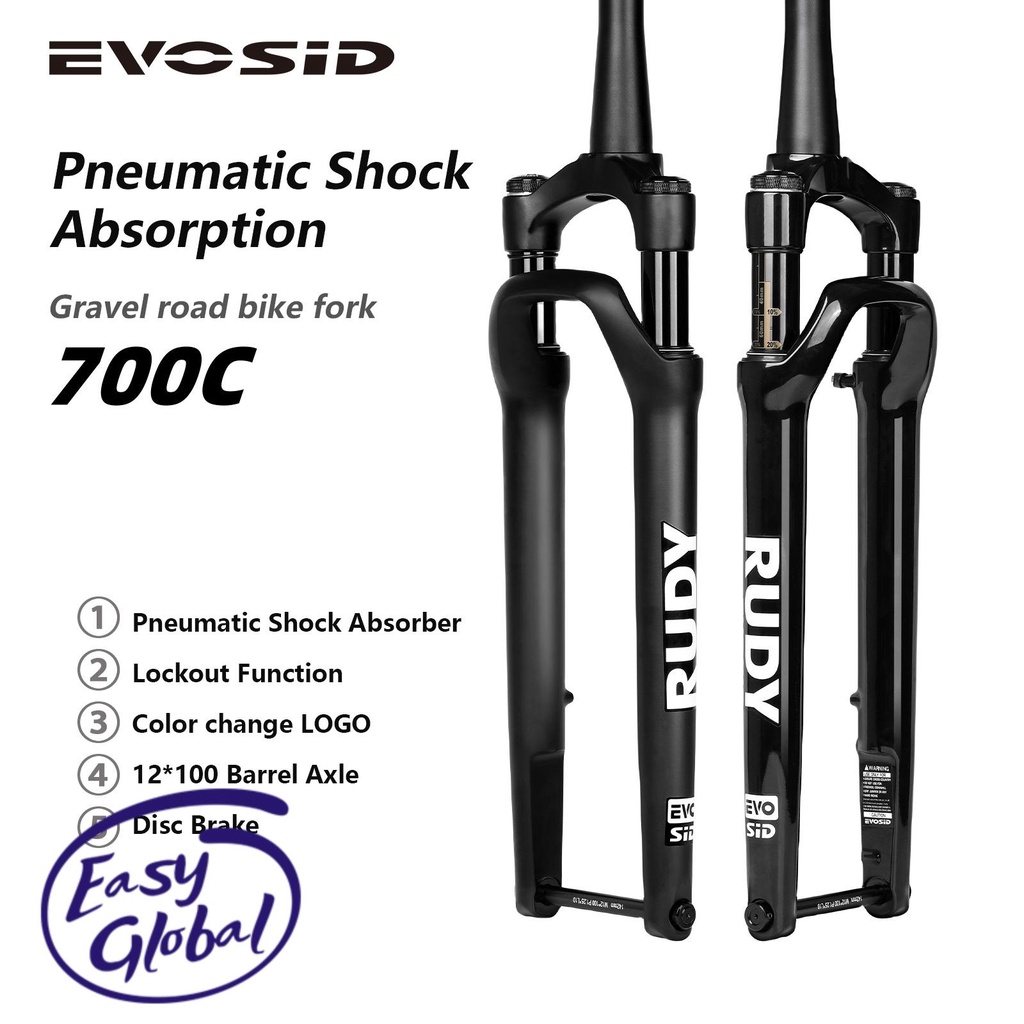 Evosid โช๊คอัพน้ํามัน และตะเกียบหน้า 700C 100*12 มม. สําหรับรถจักรยานออฟโร้ด