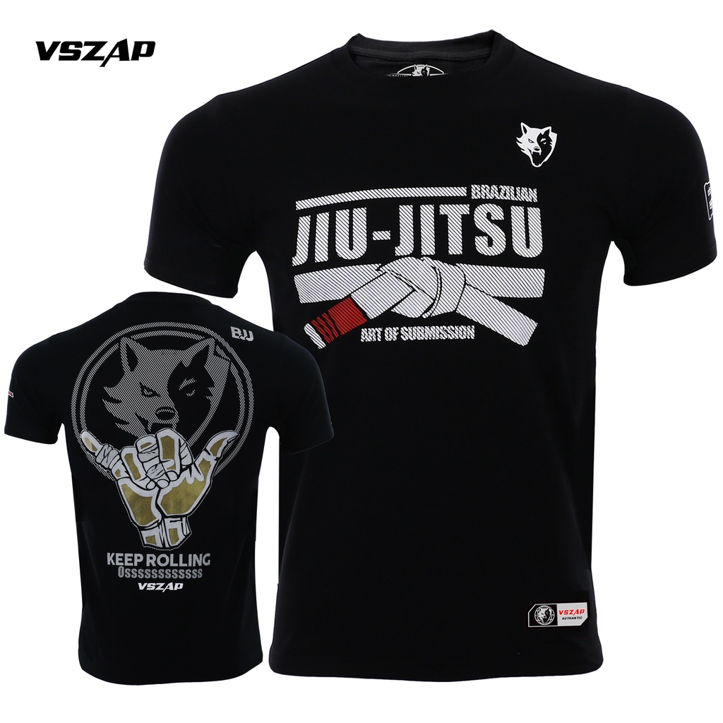 Vzap BRAZILIAN JIU JITSU ATHLETIC BJJ เสื้อยืด แขนสั้น สําหรับผู้ชาย และผู้หญิง ฝึกสมาธิ ฟิตเนส