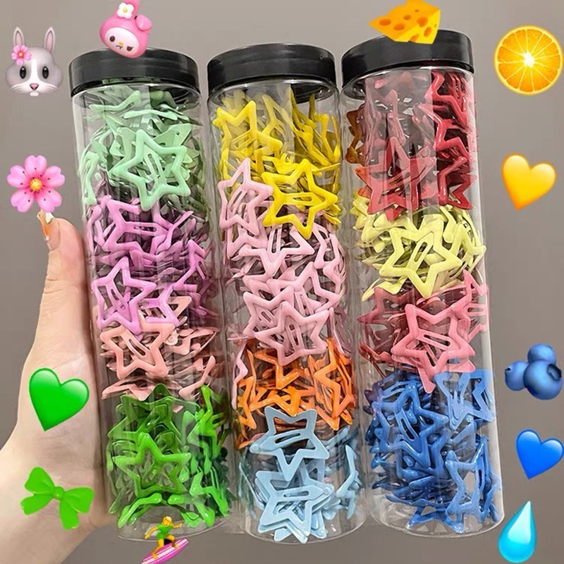 (Bottled) กิ๊บติดผม Y2k รูปดาวน่ารัก สีสันสดใส สไตล์เกาหลี สําหรับเด็กผู้หญิง