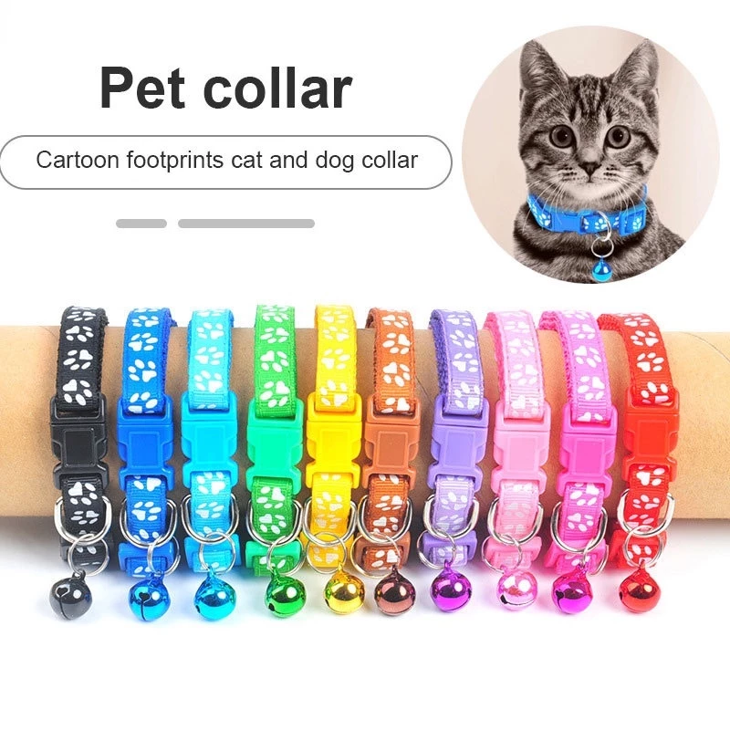 ปลอกคอกระดิ่งน่ารัก ปรับระดับได้ สัตว์เลี้ยง 6 สี
