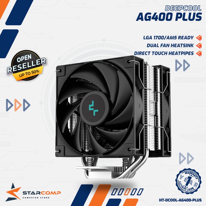 Deepcool AG400 Plus Dual Fan Heatsink โปรเซสเซอร์ CPU Cooler
