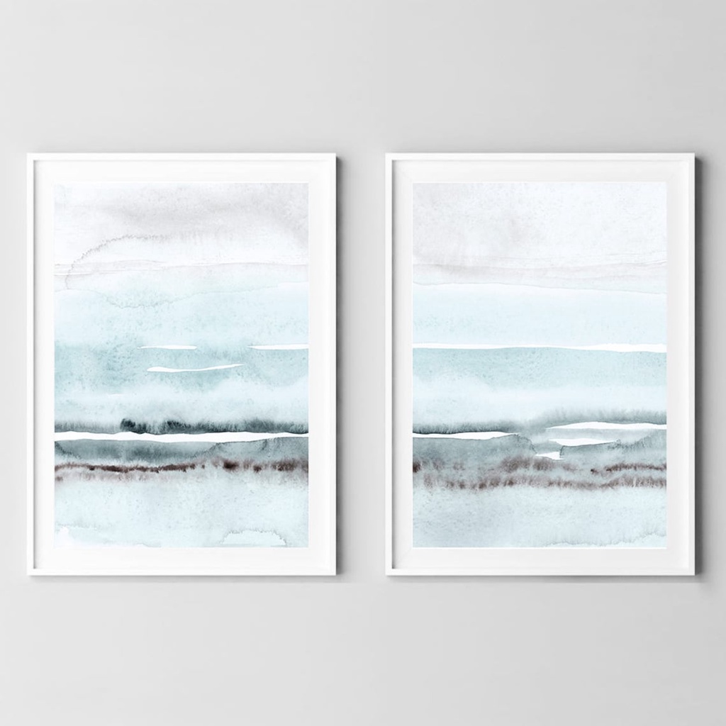 ภาพวาดสีน้ํา ภาพโปสเตอร์ผ้าใบ สไตล์โมเดิร์น มินิมอล สีฟ้าอ่อน สําหรับตกแต่งผนัง