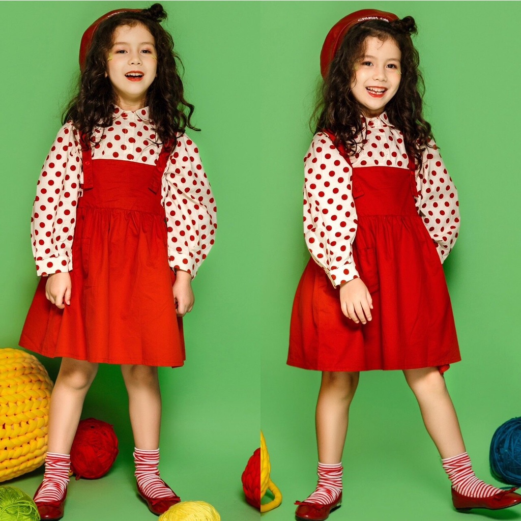 MAX BABY พร้อมส่ง เสื้อแขนยาวเด็กผู้หญิง เอี๊ยมกระโปรงเด็ก แฟชั่นลูกสาว(982)