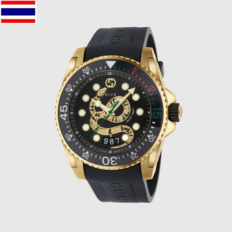 New กุชชี่👜Gucci Gucci Dive watch, 45 mm แฟชั่น/ความสง่างาม/หรูหรา/ NN7O