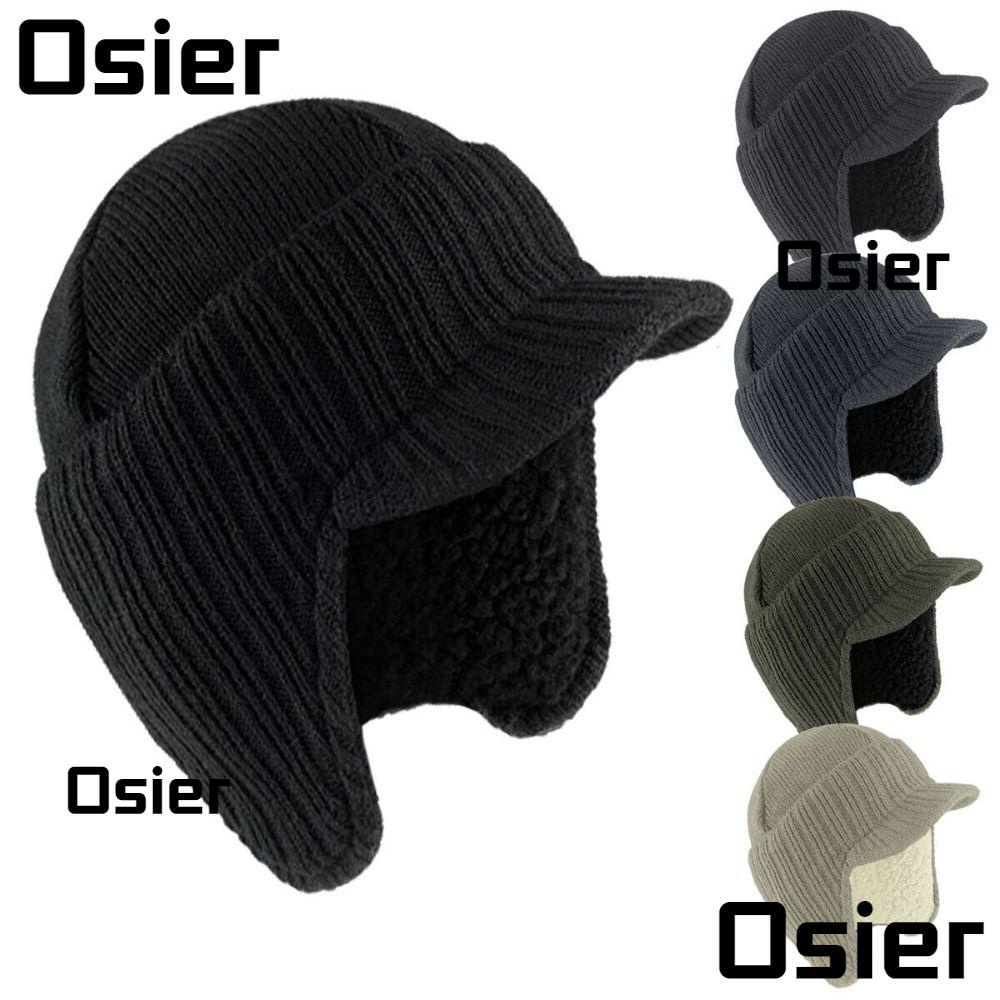 Osier1 หมวกบีนนี่ลําลอง ผ้าฟลีซ ป้องกันหู ให้ความอบอุ่น แฟชั่นฤดูหนาว สําหรับผู้ชาย