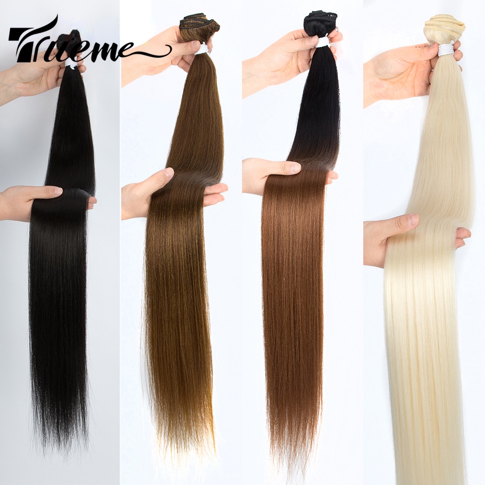 Trueme Bundles ต่อผมยาวตรง สีน้ําตาล 36 นิ้ว
