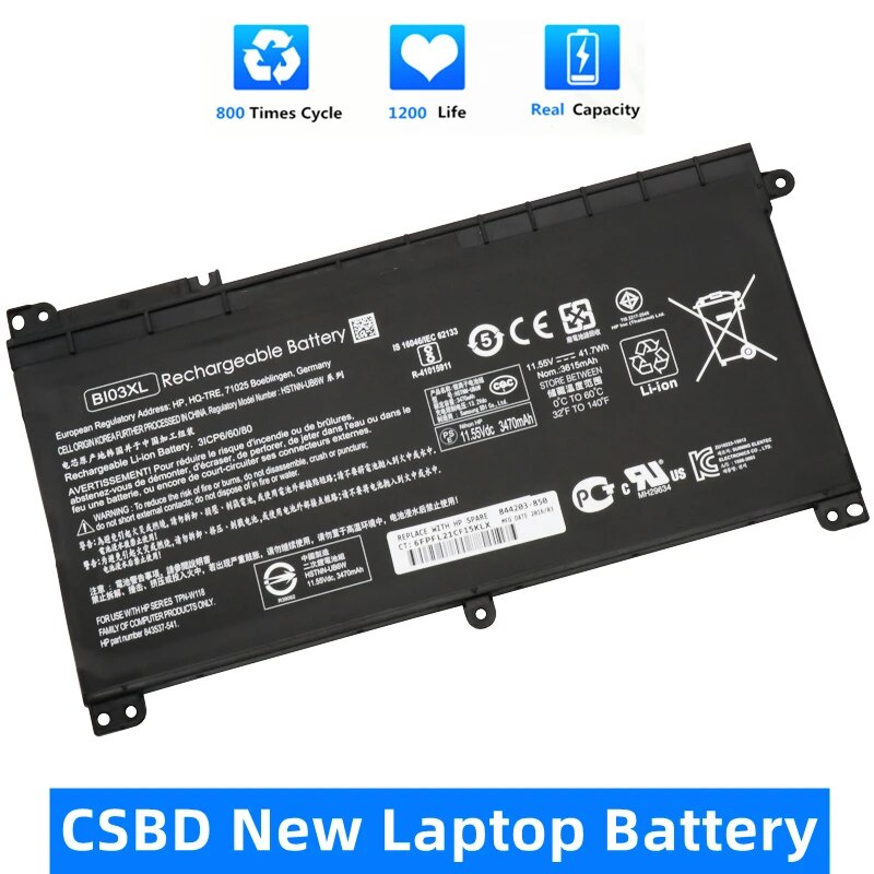 แบตเตอรี่แล็ปท็ BI03XL ON03XL Laptop Battery for HP Stream 14-ax000 X360 13-u000 X360 m3-u000 13-u00