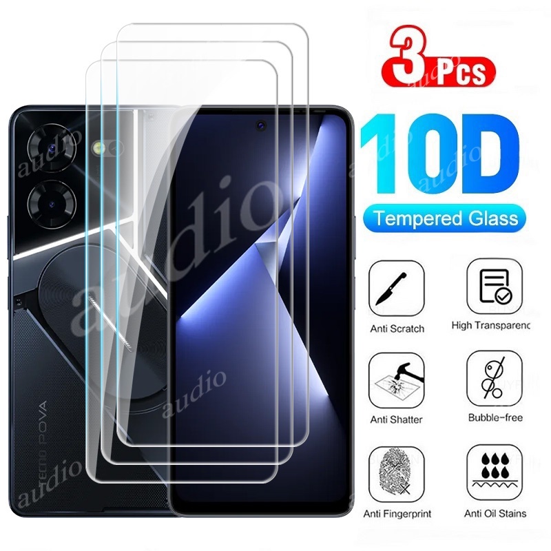 ฟิล์มกระจกนิรภัยกันรอยหน้าจอ แบบใส สําหรับ Tecno Pova 5 6 Pro 5Pro 6Pro 5G 4G 2024 Tecno Pova5 Pova6