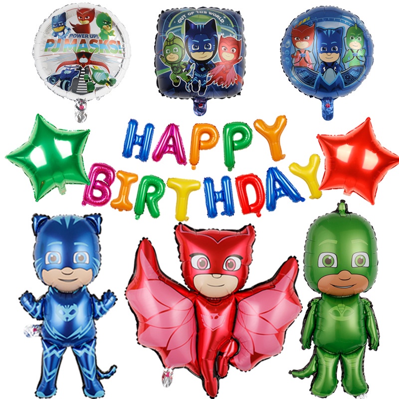 ชุดลูกโป่งฟอยล์ธีม PJ Masks 9 ชิ้น/ชุด ของเล่นสําหรับเด็ก