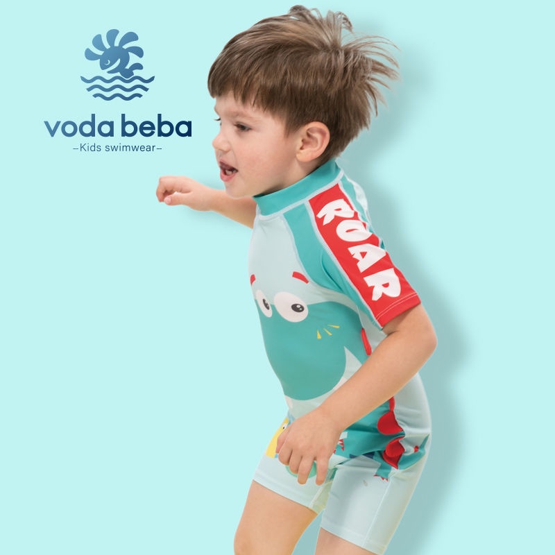 VODA BEBA ชุดว่ายน้ำเด็ก บอดี้สูทขาสั้นแขนสั้น ชุดว่ายน้ำปรับอุณหภูมิ บอดี้สูท แขนสั้น-ขาสั้น