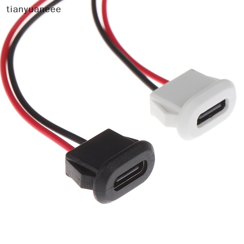 Tianyuaneee ซ็อกเก็ตเชื่อมต่อ USB-C TypeC 2Pin กันน้ํา พร้อมสายเชื่อม