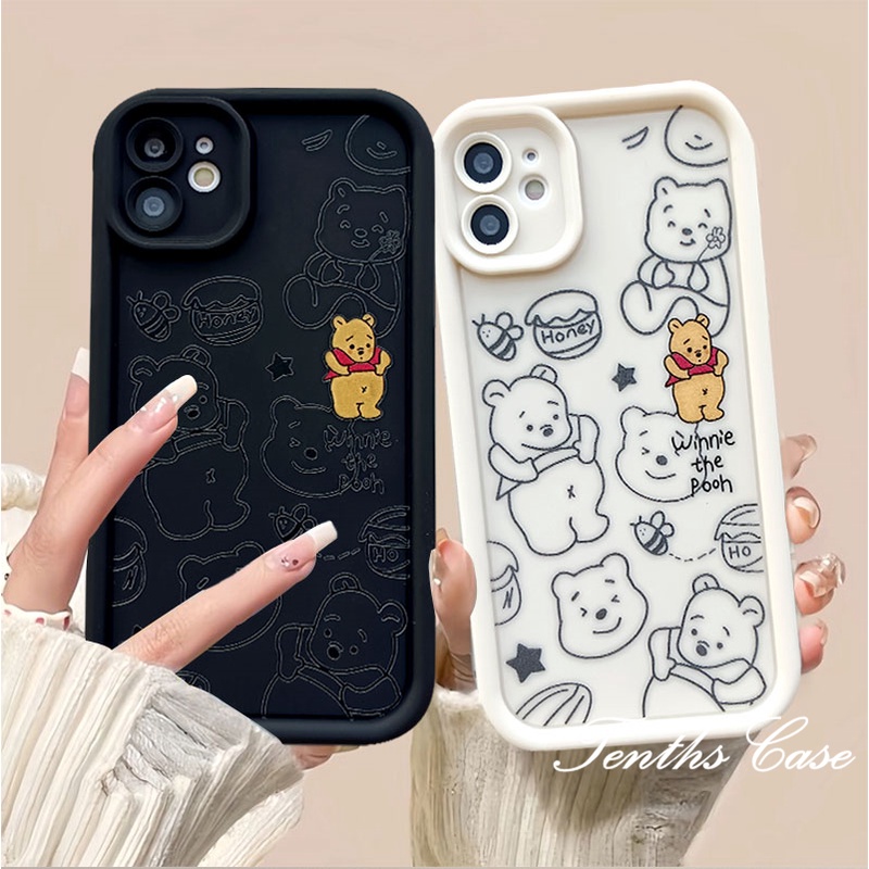 OPPO A79 A18 A38 A17 A16 A15 A57 A5S A3S A38 A58 A5 A9 A52 A92 A31 A72 A78 A95 A76 A16K A54 A55 Reno 5 10 Pro Plus เคสป้องกันโทรศัพท์มือถือ ลายการ์ตูนหมีน่ารัก สําหรับ