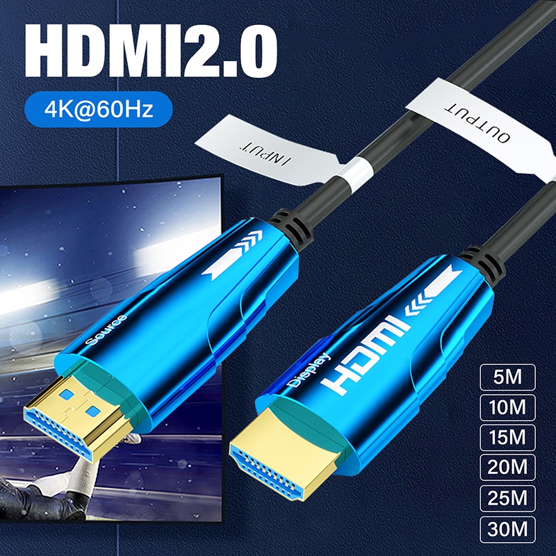 5m 10M 15M 20M 25M 30M ไฟเบอร์ออปติก HDMI-ใช้งานร่วมกับ 4K @ 60HZ 18Gbps HDR HDCP HDMI 2.0 ชายชายสํา