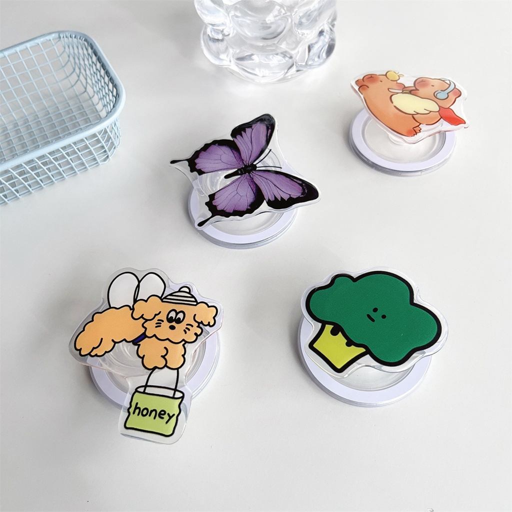 ขาตั้งโทรศัพท์มือถือ แบบแม่เหล็ก ป้องกันการตก ลายเฮลโลคิตตี้ ผีเสื้อ และคิตตี้ สําหรับโทรศัพท์มือถือ แท็บเล็ต - รูปที่ 6