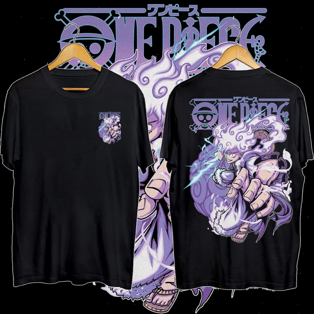 เสื้อยืดคอตตอน Anime One Piece Monokey D LUFFY NIKA GEAR 5 S-5XL