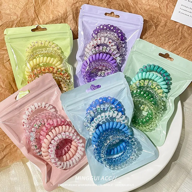 ยางรัดผม หลากสี สําหรับผู้หญิง 6 ชิ้น