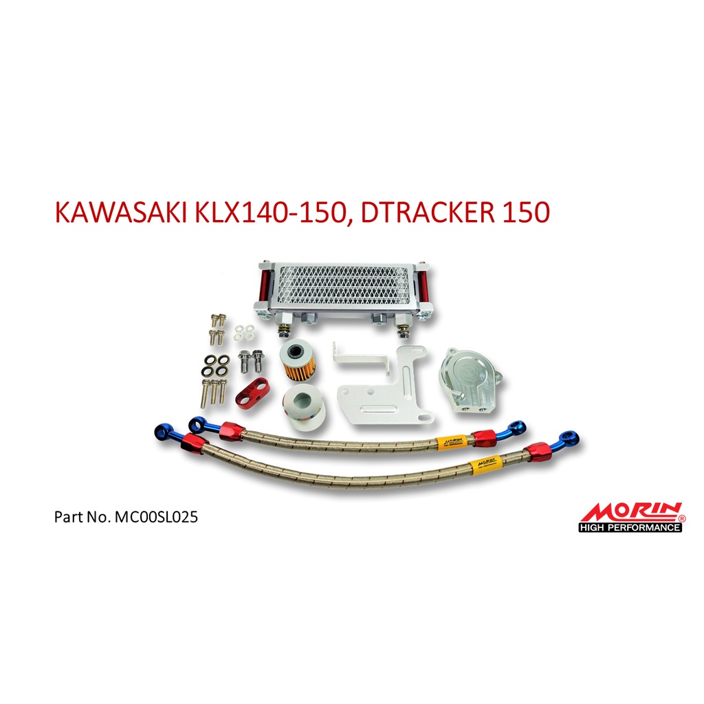 MORIN ออยล์คูลเลอร์ รุ่น KAWASAKI KLX140/150,D-TRACKER150 (อะไหล่แต่งมอเตอร์ไซค์) ของแท้ 100%