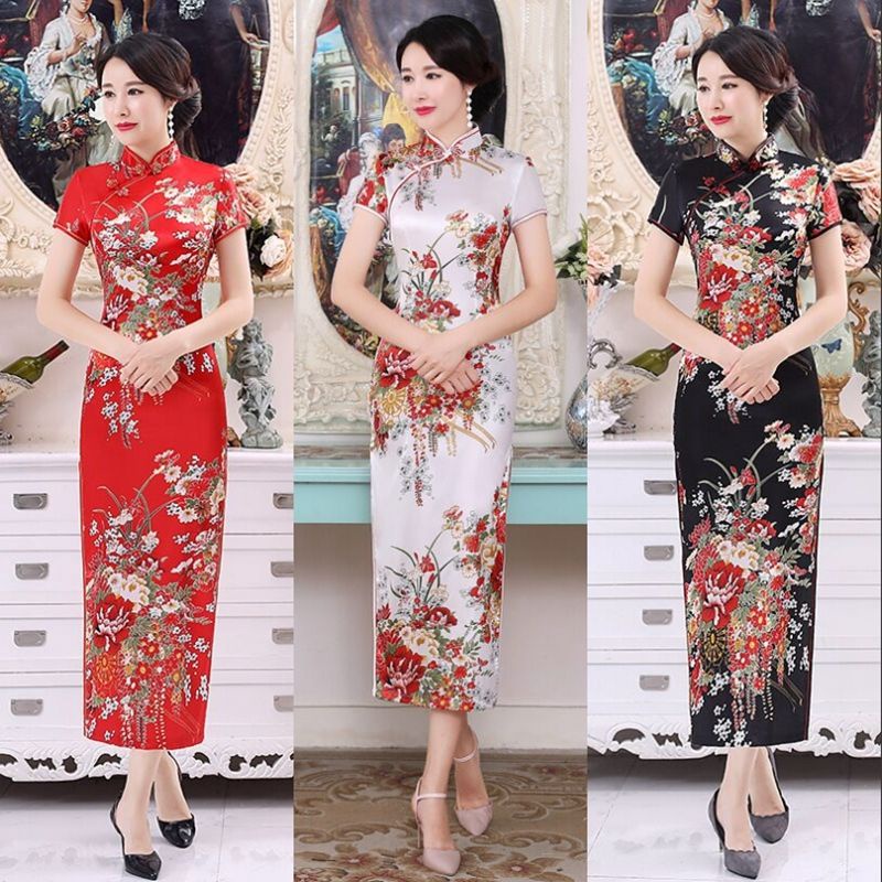 ชุดกี่เพ้ายาว พลัสไซซ์ สําหรับแม่ และลูก เหมาะกับงานเลี้ยงประจําปี