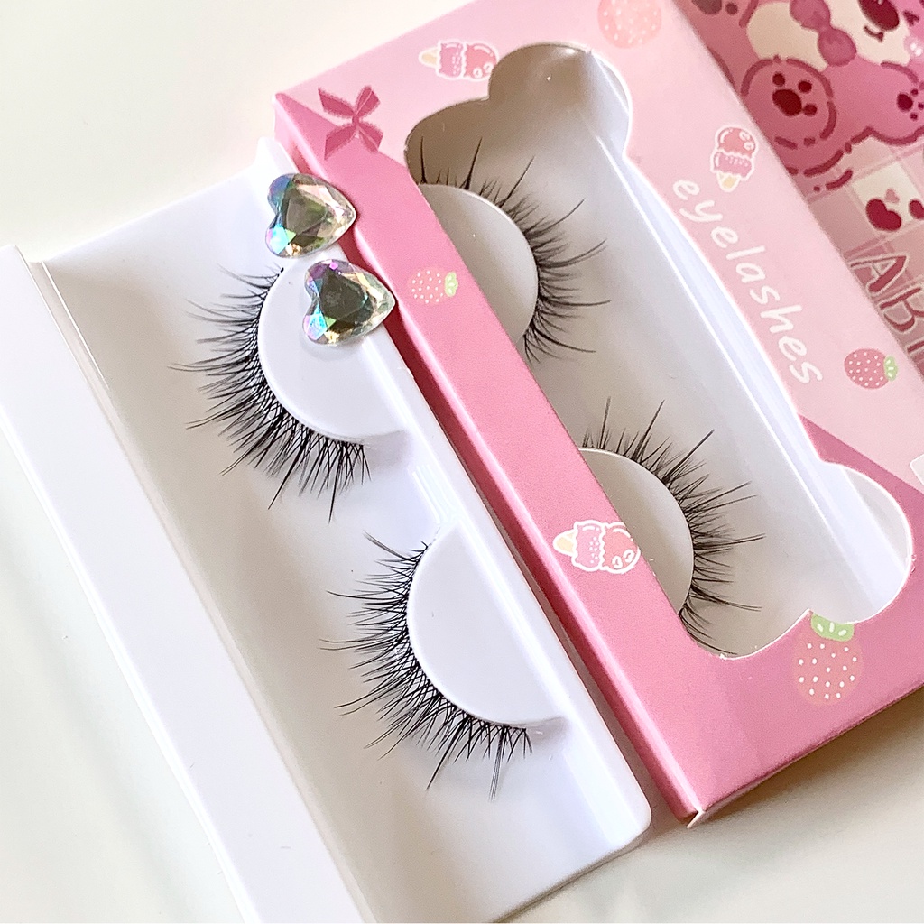 Abpopa ขนตาปลอมปุยธรรมชาติเหมาะสําหรับ Innocent Big Eyes Soft 1 คู่