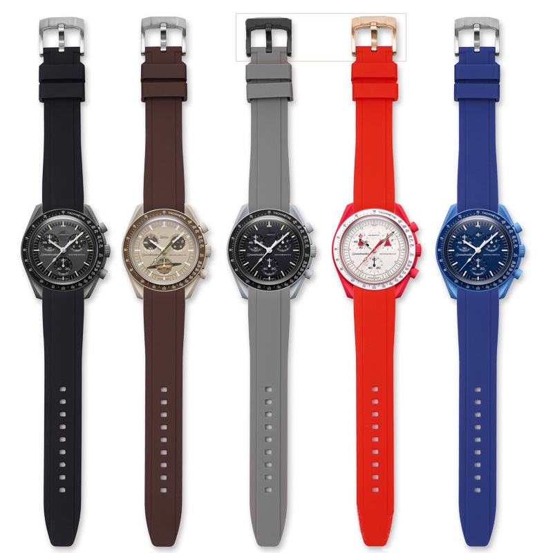 สายนาฬิกาข้อมือ ยางซิลิโคน ทรงโค้ง กันน้ํา แบบเปลี่ยน 20 มม. 22 มม. สําหรับ Swatch Watch Band ผู้ชาย ผู้หญิง
