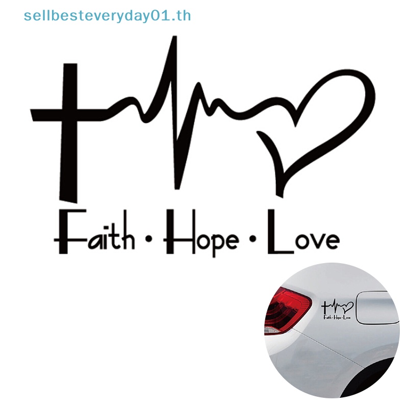 & Sellbest & Faith Hope สติกเกอร์ไวนิล ลายการ์ตูนพระเยซูคริสเตียน สําหรับติดตกแต่งรถยนต์< OD>