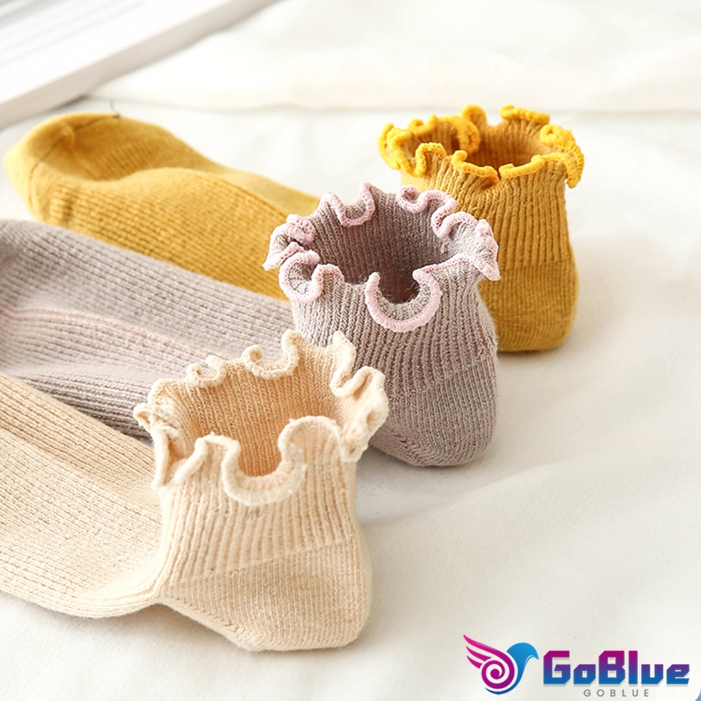 GoBlue ถุงเท้าข้อจีบ สีพาสเทล  สไตล์ญี่ปุ่น  สำหรับผู้หญิง Women socks ราคา ถูกที่สุด ดีลบีเคเค แกลเลอรีภาพที่ 6