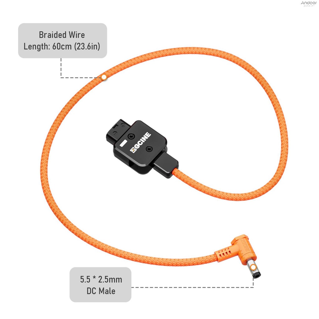 กล้อง DSLR ZGCINE DSLR เป็น ยาว 60 dc. d-tap 180°สายไฟแบบถัก *หมุนได้ 5.5 โวลต์ และแบตเตอรี่ พร้อมเมาท์ 2.5 เพื่อ.