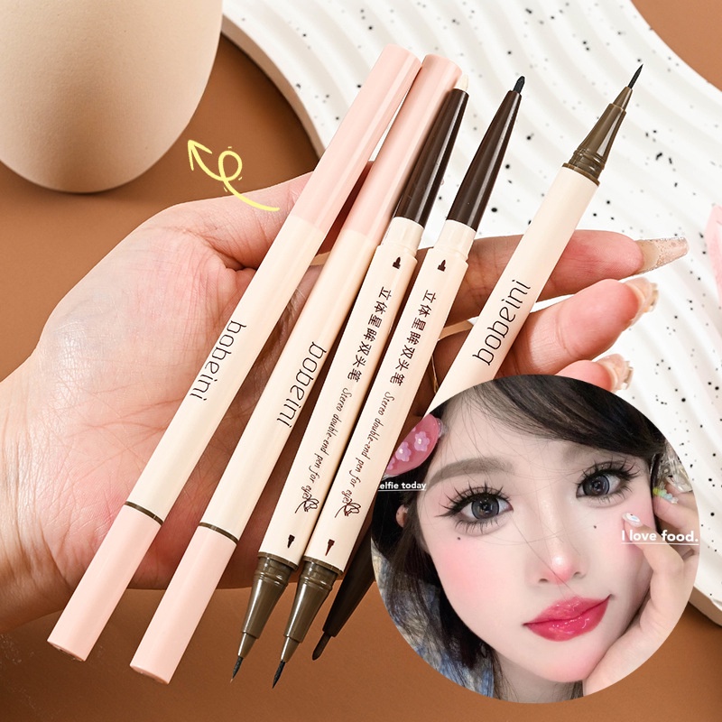 Bobeini ปากกาอายไลเนอร์ 2 in 1 กรีดตา ดอลลี่อาย เนื้อดี ติดทน กันน้ํา