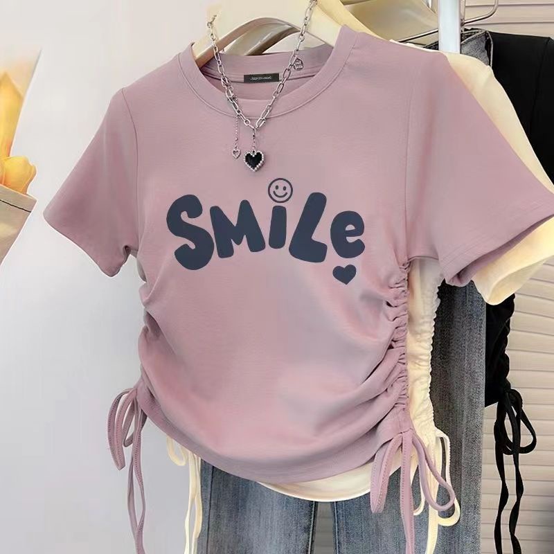 เสื้อยืดแขนสั้น แฟชั่นฤดูร้อน สําหรับผู้หญิง