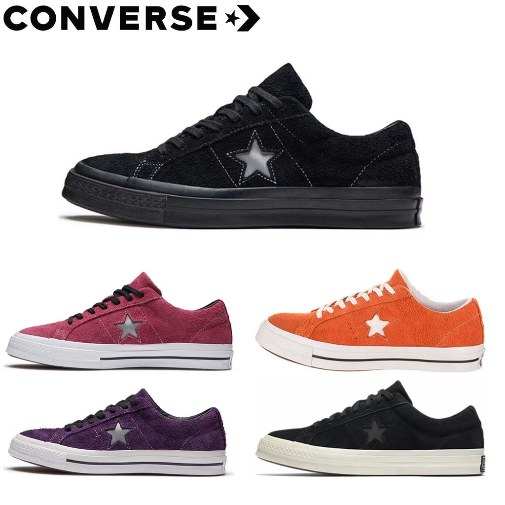 Converse One Star OX หนังกลับรองเท้าลำลองสำหรับผู้ชายและผู้หญิง YU