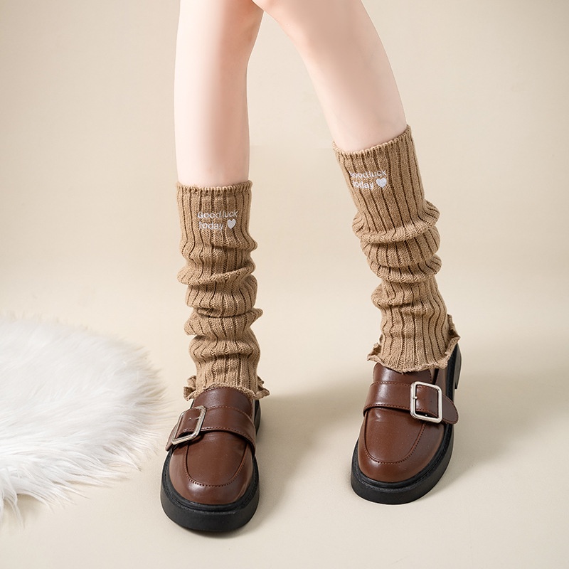 ถุงน่องขายาว ผ้าถัก ให้ความอบอุ่น สีน้ําตาล สําหรับผู้หญิง - รูปที่ 3