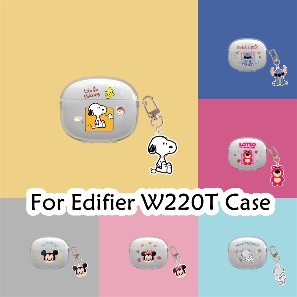 【ลดราคา】เคสหูฟัง ซิลิโคนนิ่ม แบบใส ลายการ์ตูนน่ารัก สําหรับ Edifier W220T