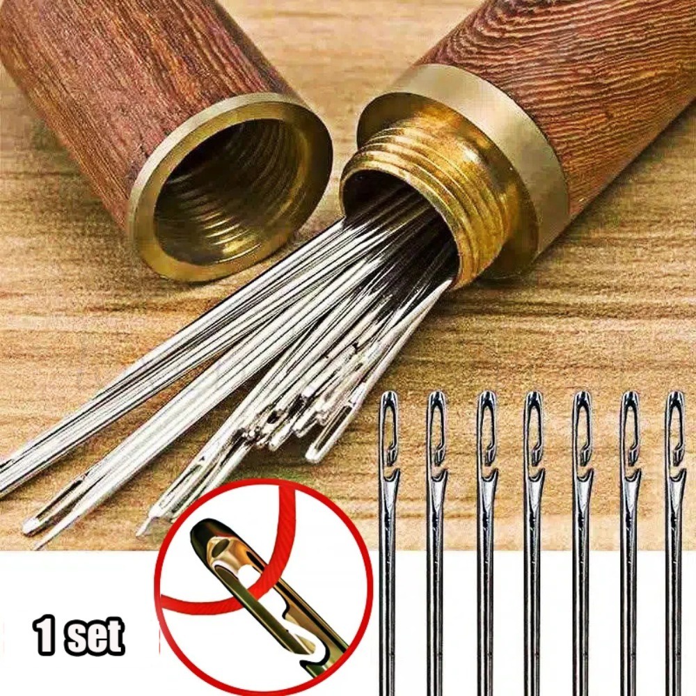 เย็บผ้า รูด้านข้าง / เข็มเกลียวอัตโนมัติ แบบรวดเร็ว / เข็มร้อยลูกปัด DIY ในครัวเรือน / เข็มสแตนเลส สําหรับผู้สูงอายุ /