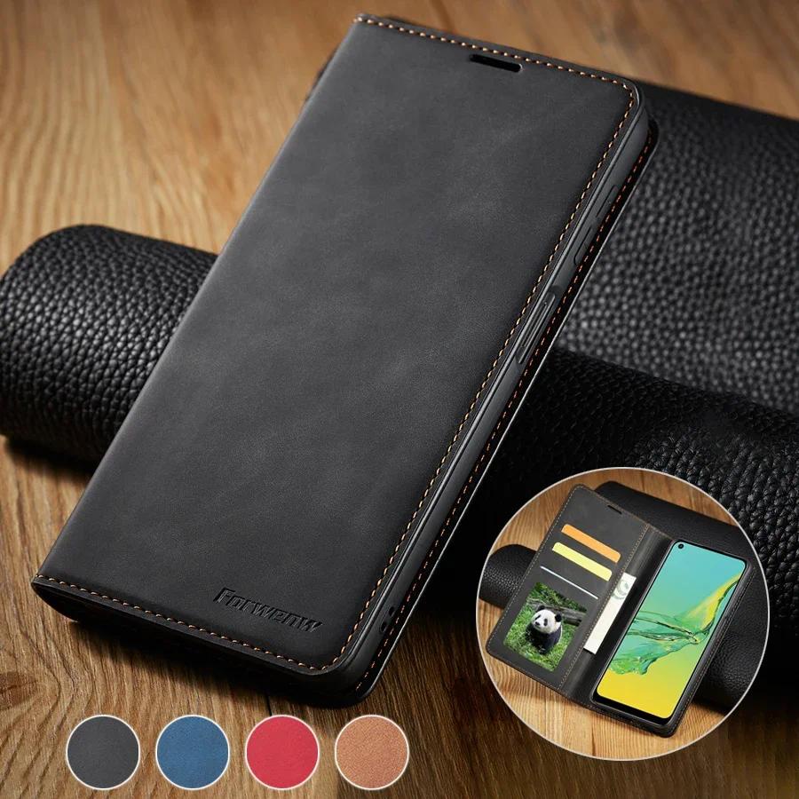 เคสโทรศัพท์หนัง ฝาพับ พร้อมช่องใส่บัตร สําหรับ Samsung Galaxy A05 A05s A13 A14 A15 A31 A34 A51 A52 A53 A54 A71 S23 FE S22 Ultra S21 Plus S20 FE