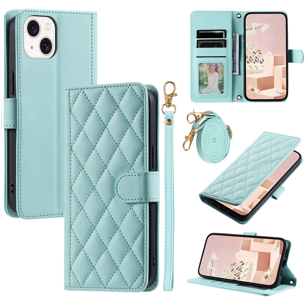เคสหนัง PU ฝาพับ พร้อมช่องใส่บัตรเครดิต และสายคล้องข้อมือ สําหรับ Samsung Galaxy S24 Plus Ultra S23 FE Plus Ultra S21 FE
