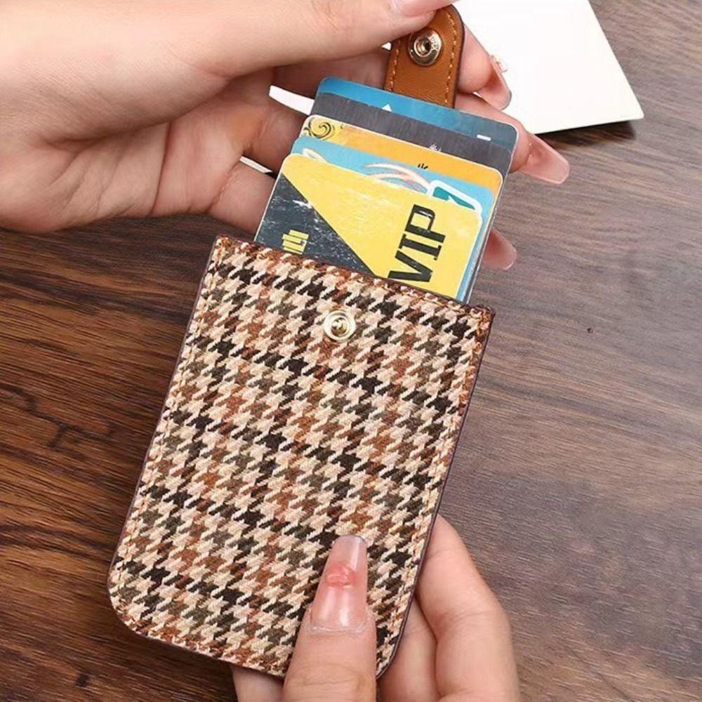 Hobbyin ผู้ถือบัตร, PU หนัง Multi-Slot กระเป๋าเงิน, แฟชั่น Ultrathin หัวเข็มขัดดึงประเภทการ์ดสุภาพสตรี