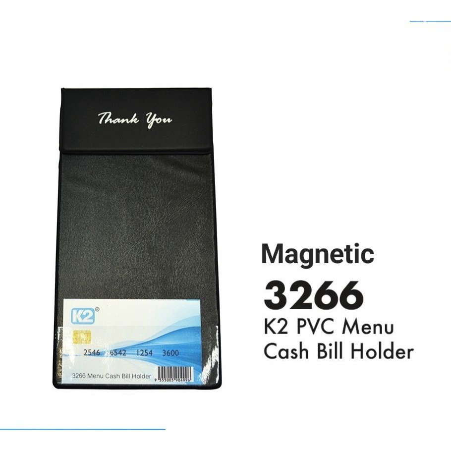 East-File K2 ที่วางใบเสร็จแม่เหล็ก PVC เมนู ที่ใส่บิลเงินสด 20.5 x 10.5 ซม. เคสแข็ง