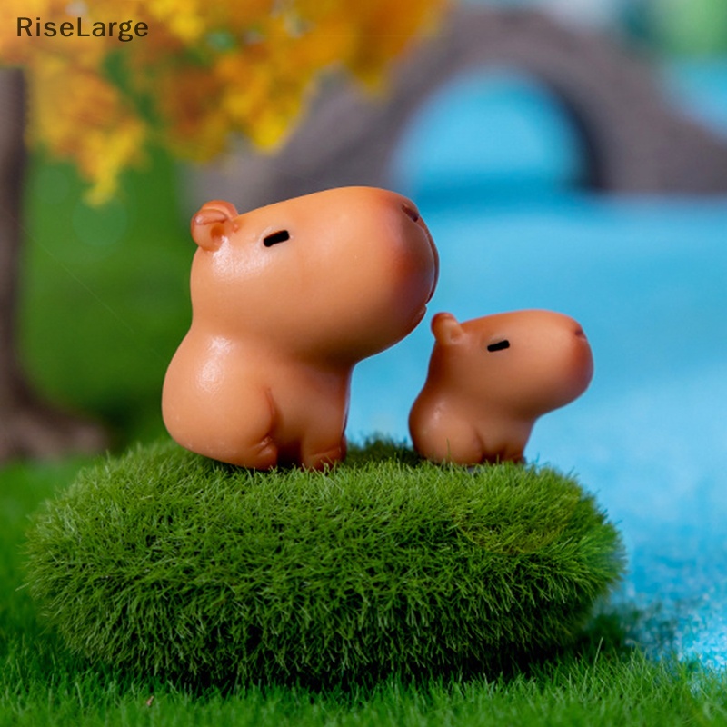 [RiseLarge] โมเดลฟิกเกอร์เรซิ่น รูปการ์ตูน Capybara ขนาดเล็ก สําหรับตกแต่งบ้าน ออฟฟิศ และรถยนต์