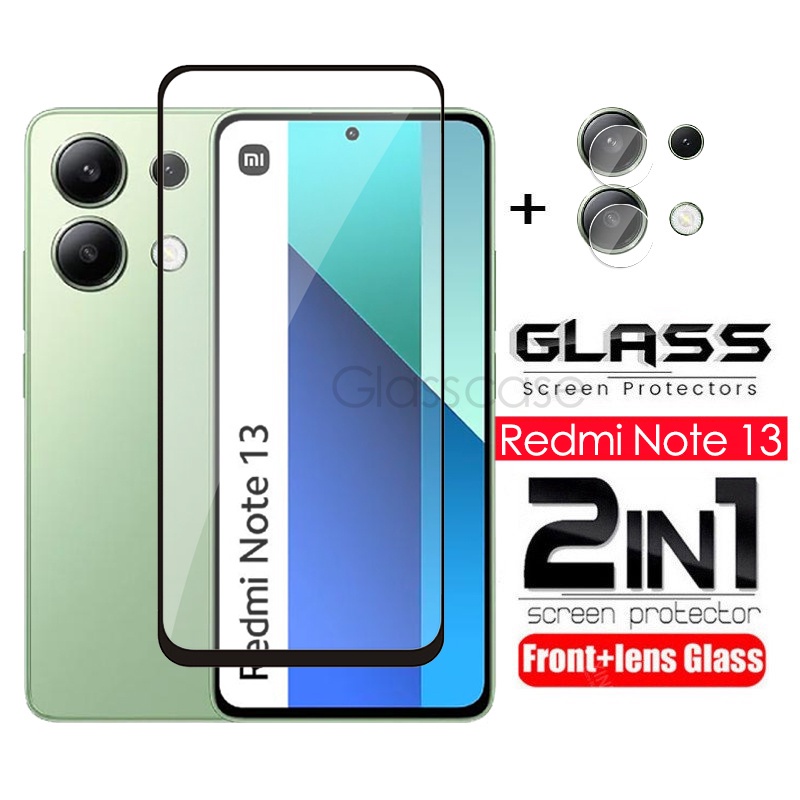 2 in 1 ฟิล์มกระจกนิรภัยกันรอยหน้าจอ แบบเต็มจอ สําหรับ Redmi Note 13 pro plus 13pro 13proplus 13pro+ Note13 Note13pro