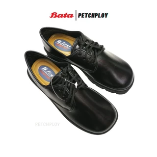 Bata รองเท้าบาจา หนังผูกเชือก 3-4 รู นักเรียนชาย รองเท้าทางการสีดำ รุ่น 6126