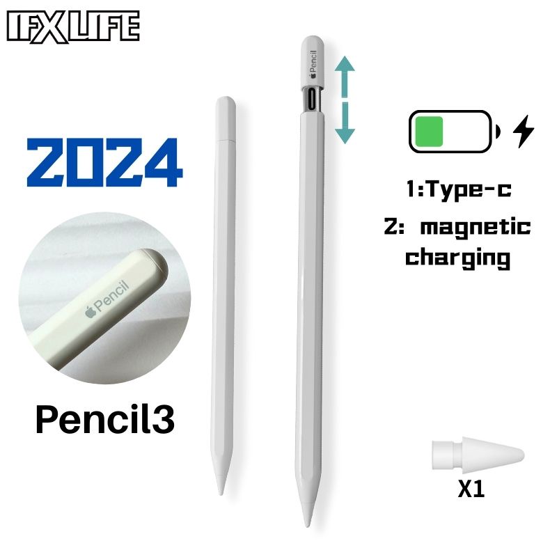 IFXLIFE Pencil3 ปากกาสไตลัส สมาร์ทสไตลัส การชาร์จ Type-c  การดูดซับแม่เหล็ก Pad เฉพาะ 2018-2024
