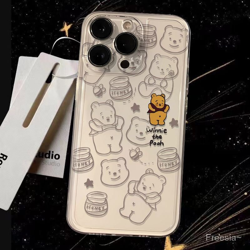 เคสโทรศัพท์มือถือนิ่ม แบบใส ลายการ์ตูนหมีพูห์อวกาศ สําหรับ Apple Iphone 15 14 12 1311 12 11promax xsmax xs xrins NQKF