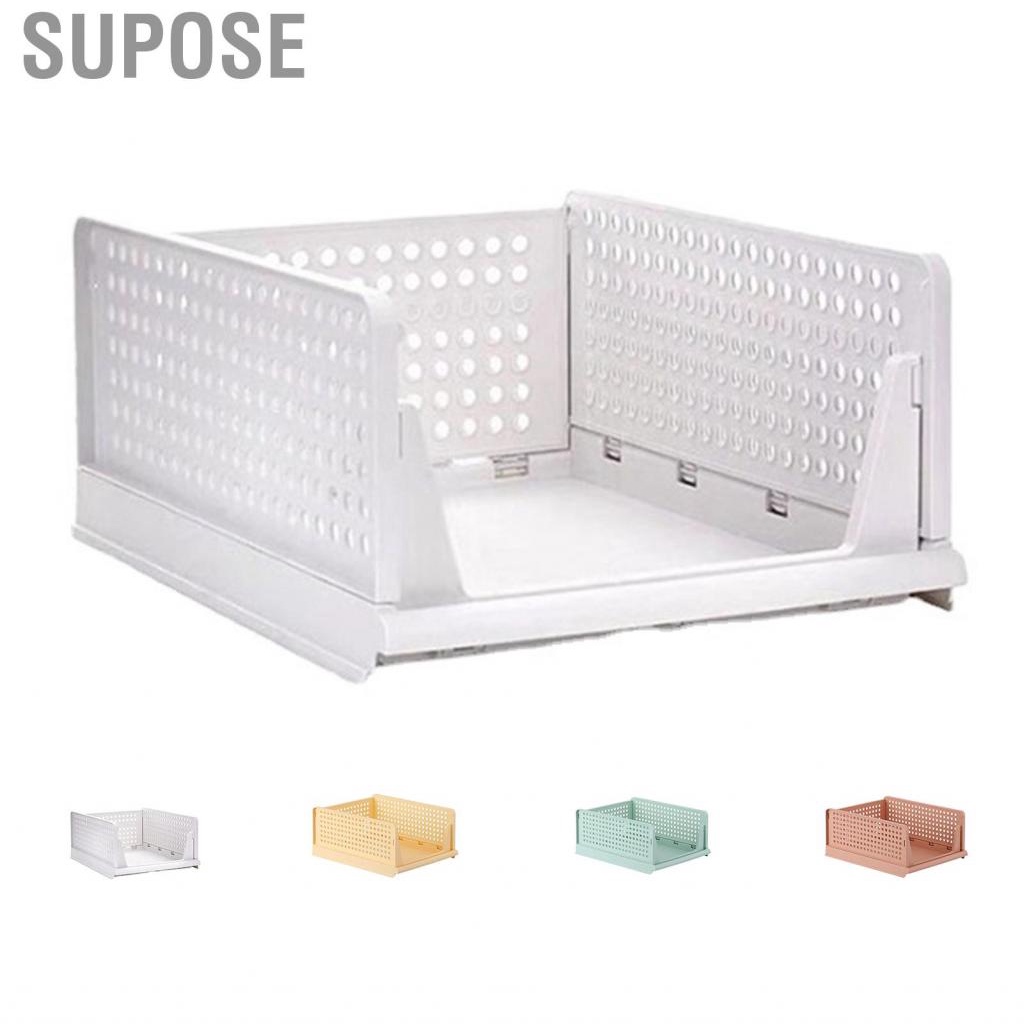 Supose Stackable Storage Basket Plastic Large Open Drawer Wardrobe Cloth Container for Bedroom Living Room