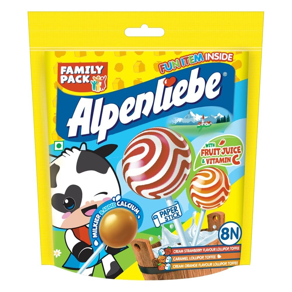 ALPENLIEBE Pop Assorted Flavours Lollipop 8 ชิ้น