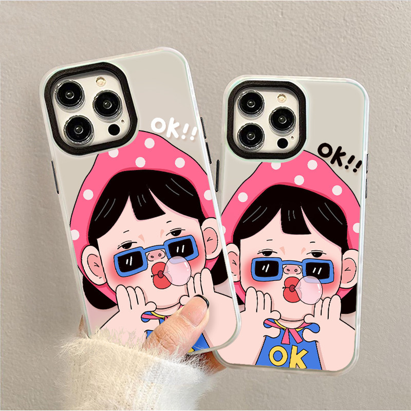 (พร้อมส่งในไทย)OK เด็กหญิงและเด็กชาย สำหรับ เคสไอโฟน12/11 iphone15/14/13 pro max 18/7/xr/xs น่ารัก TPU โปร่งแสง case