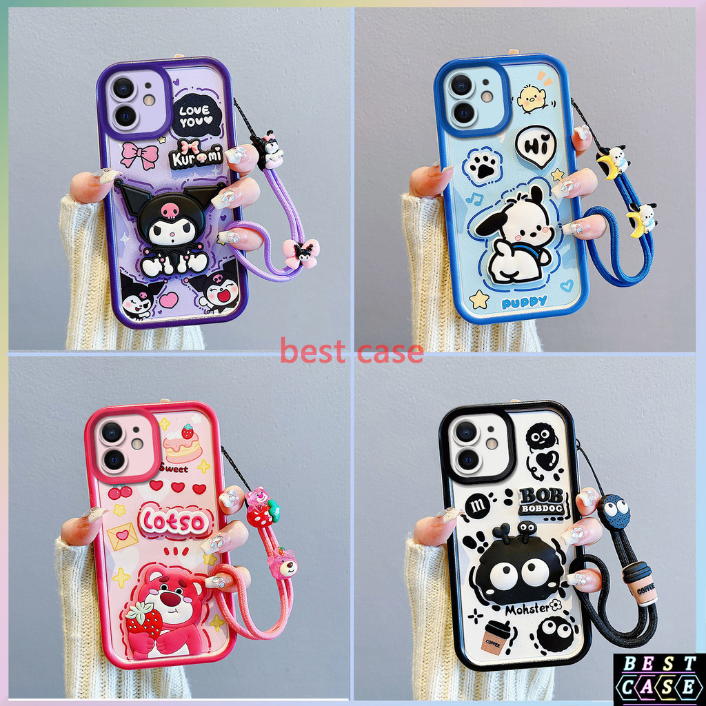เคส iPhone 11 Pro Max เคส iPhone 11 Pro iPhone 11 เคสสตรอเบอร์รี่หมี Kuromi การ์ตูนสามมิติรูปตุ๊กตาน่ารักเคสโทรศัพท์นุ่ม BB-TYGZ