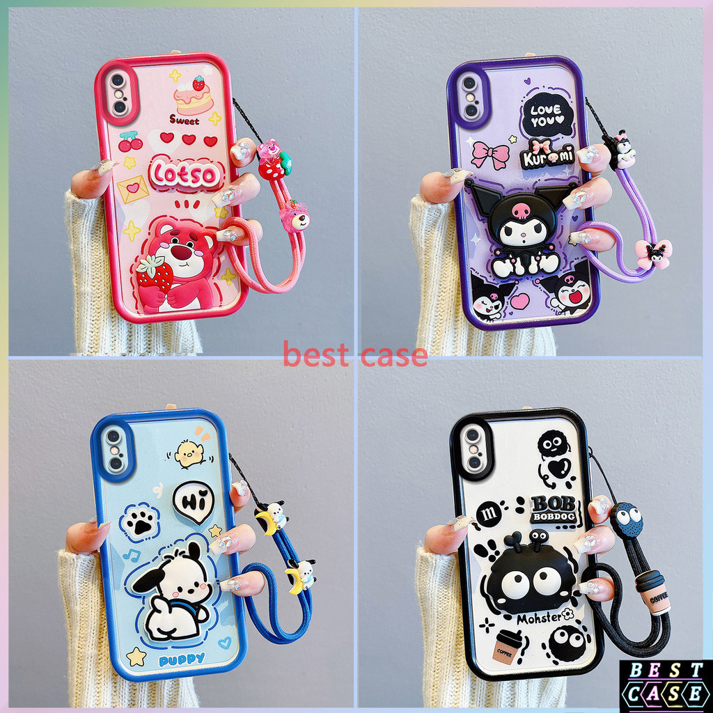 เคส Iphone X Xs Max Iphone Xr เคส Strawberry Bear Kuromi การ์ตูนสามมิติรูปตุ๊กตาน่ารักเคสโทรศัพท์นุ่ม BB-TYGZ