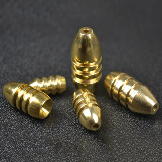 Outkit 10 ชิ้น/ล็อตทองแดงตะกั่ว Sinker น้ําหนัก 10g,7g,5g,3.5g,1.8g Sharped Bullet ทองแดงอุปกรณ์ตกปลาตกปลา Tackle